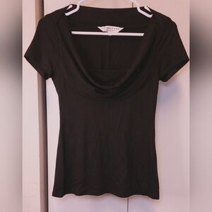 Trina Turk Boat Cowl Wide Neck Top Size Small Pullover Stretch Elegant Classy
